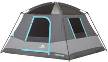 Load image into Gallery viewer, 10' x 9' Ozark Trail Six-Person Dark Rest Cabin Family Camping and Adventure Tent, Includes a Gear Loft, Hanging Organizer, and Electrical Port Access and Ground Vent for Improved Air Circulation
