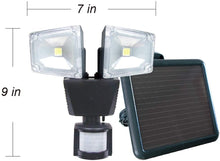 Load image into Gallery viewer, 160-Degree Outdoor Black Dual Lamp Solar Motion Sensing Security Light with Advance LED Technology