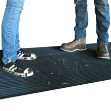 Load image into Gallery viewer, "Wide Rib" Rubber Flooring Mat - 1/8" Thick x 4ft x 10ft - Black Runner Mats