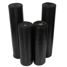 Load image into Gallery viewer, "Wide Rib" Rubber Flooring Mat - 1/8" Thick x 4ft x 10ft - Black Runner Mats