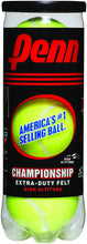 Load image into Gallery viewer, Penn Championship High Altitude Tennis Balls - Extra Duty Felt Pressurized Tennis Balls