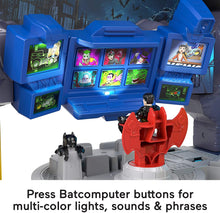 Load image into Gallery viewer, Fisher-Price Imaginext DC Super Friends Super Surround Batcave, interactive Batman playset with lights, sounds and 5 exclusive figures