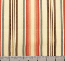 Load image into Gallery viewer, 1 Yard - Striped Cocoa & Cream Cotton Duck Fabric (Great for Upholstery, Valances, Draperies, Craft Projects, Throw Pillows & More) 1 Yard x 44"