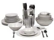 Load image into Gallery viewer, Nova White Round 62-Piece Dinnerware Set, Service for 6