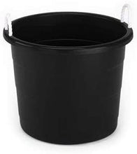 Load image into Gallery viewer, Mainstays 17 Gallon Plastic Utility Tub with Rope Handles, Black, Set of 8
