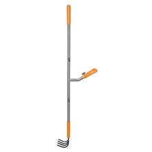 Load image into Gallery viewer, Ergieshovel ERG-CLTV45 4 Tine Garden Soil w/54 Shaft, 5 in 1 Piece Forged Steel Head Cultivator, Gray/Orange