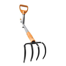 Load image into Gallery viewer, Ergieshovel ERG-CLTV45 4 Tine Garden Soil w/54 Shaft, 5 in 1 Piece Forged Steel Head Cultivator, Gray/Orange