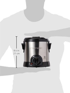 Chefman Fry Guy Deep Fryer with Removable Basket, Easy-to-Clean Non-Stick Coating and Cool-to-Touch Exterior, Adjustable Temperature Control, 4.2 Cup/ 1 Liter Capacity, Stainless Steel