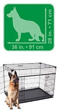 Load image into Gallery viewer, Lucky Dog Slyder Whisper Glide Sliding Door Dog Crate | 2nd Side Door Access | Patented Corner Stabilizers | Removable Tray | Rubber Feet | Carrying Handle (XL 48" x 30" x 33")