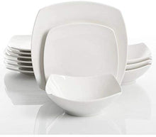 Load image into Gallery viewer, Gibson Home Everyday Square 12-Piece Dinnerware Set