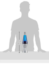Load image into Gallery viewer, Lava the Original 14.5-Inch Silver Base  Lamp with Purple Wax in Blue Liquid