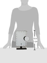 Load image into Gallery viewer, Sharper Image JS911B 8-Inch by 11-Inch Cordless LED Vanity Mirror and Charging Station