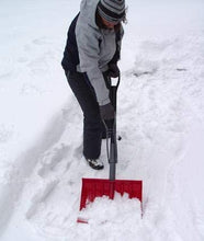 Load image into Gallery viewer, Bigfoot 18&quot; Combination Snow Shovel with Adjustable Ergonomic Handle Alleviates Bending and Strain on Lower Back Adjusts to Users Height Orange