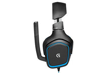 Load image into Gallery viewer, Logitech G430 7.1 DTS Headphone: X and Dolby Surround Sound Gaming Headset for PC, Playstation 4 – On-Cable Controls – Sports-Performance Ear Pads – Rotating Ear Cups – Light Weight Design, Blue/Black