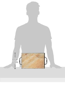 Charcoal Companion CC6064 Himalayan Salt Plate & Holder Set, 12" x 8" x 1.5"