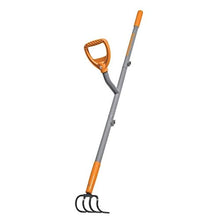Load image into Gallery viewer, Ergieshovel ERG-CLTV45 4 Tine Garden Soil w/54 Shaft, 5 in 1 Piece Forged Steel Head Cultivator, Gray/Orange