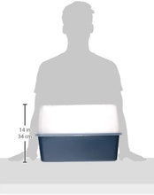 Load image into Gallery viewer, IRIS USA Open-Top Cat Litter Box with Clear High-Shield without Scoop, Navy FBA_301752