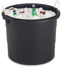 Load image into Gallery viewer, Mainstays 17 Gallon Plastic Utility Tub with Rope Handles, Black, Set of 8