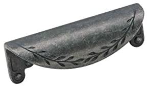 Amerock BP1582WID 3-Inch Wrought Iron Dark Inspirations Leaf Cup Cabinet Pull