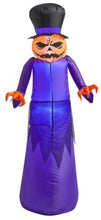 Load image into Gallery viewer, Home Accents Holiday Cyber Distributors Halloween Inflatable Outdoor Decoration Pumpkin Reaper with Top Hat - 5 Feet Tall