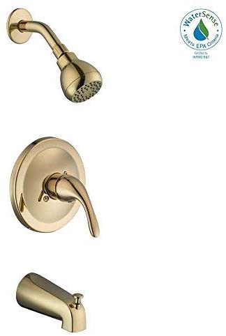Glacier Bay HD873X-0802 Builders Single-Handle 1-Spray Tub and Shower Faucet in Polished Brass