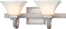 Load image into Gallery viewer, Minka Lavery 6812-84 Agilis - 2 Light Contemporary Bath Vanity in Contemporary Style - 8.25 inches Tall by 21 inches Wide, Brushed Nickel Finish with Lamina Blanca Glass
