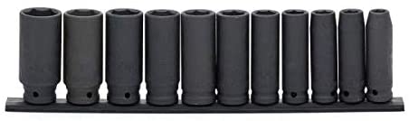 HUSKY H2DSAEI11PCSR 1/2 in. Drive SAE Deep Impact Socket Set (11-Piece)