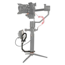 Load image into Gallery viewer, FMJ Handheld Gimbal Adapter for Mounting Monitors, Microphones, and Accessories. Compatible with DJI Ronin-S, Zhiyun Crane 2, Crane Plus, V2, Crane M, Moza Air &amp; Many More -A Mini Dual Grip (Black)