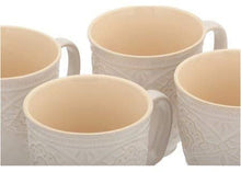 Load image into Gallery viewer, The Pioneer Woman Farmhouse Lace Mug Set, 4-Pack Off White