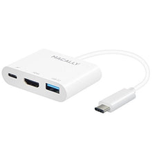 Load image into Gallery viewer, Macally USB-C to HDMI Adapter, 3 Port USB 3.0 Convertor, and 1 Type C Pass-Through Power Delivery Charging Port for MacBook Pro 2017 / 2016, Macbook 12-inch, Chromebook, XPS, etc (UCHDMI4K)