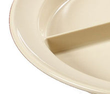 Load image into Gallery viewer, Tan All Purpose Medium Weight Gloss Finish Kingline 8 3/4 inch 3-Compartment Plate 1 1/4 inch Deep - 12 per case