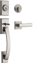 Load image into Gallery viewer, Kwikset Tavaris Single Cylinder Handleset w/Vedani Lever Featuring SmartKey in Satin Nickel