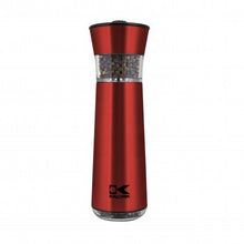 Load image into Gallery viewer, Kalorik Electric Gravity Salt and Pepper Grinder, PPG 43639 CP, Automatic Stainless Steel Spice Grinder Easy Tilt and Grind, Red