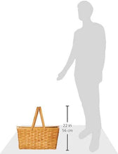 Load image into Gallery viewer, Vintiquewise QI003416 Large Woodchip Picnic Basket with White Lining and Wooden