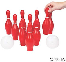 Load image into Gallery viewer, Fun Express Valentine Bowling Set for Kids - Includes 10 Pins and 2 Balls.- Valentine&#39;s Day Games and Party Activities