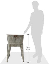 Load image into Gallery viewer, Benzara Multi-Functional Galvanized Metal Tub, Gray