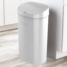 Load image into Gallery viewer, Mainstay Motion Sensor Trash Can, 13.2 Gallon, White Stainless Steel