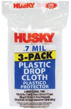 Load image into Gallery viewer, Husky Plastic Drop Cloth, 0.7 Mil, 3-Pack