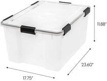 Load image into Gallery viewer, 62.8 Qt Ultimate Airtight Tote - Large - Set of 4 - 110550 (Clear with Black Buckles) (11.8&quot; H x 17.9&quot; W x 23.6&quot; D)