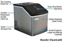 Load image into Gallery viewer, NewAir Countertop Clear Ice Maker Machine, Makes 40 lbs of Ice, Portable Stainless Steel, ClearIce40