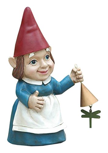 Hi-Line Gift Ltd Lady Gnome with Dinner Bell Statue