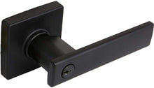 Load image into Gallery viewer, Westwood Matte Black Keyed Entry Lever with Square Rose