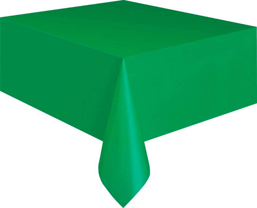 Emerald Green Plastic Table Cover 54'' x 108'' Rectangle