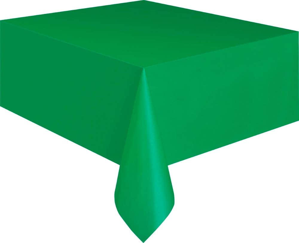 Emerald Green Plastic Table Cover 54'' x 108'' Rectangle