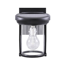 Load image into Gallery viewer, Gama Sonic GS-1B Coach Lantern Outdoor Solar Light Fixture, Wall Mount Sconce, Warm White LED, Black