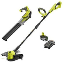 Load image into Gallery viewer, Ryobi ONE+ 18-Volt Lithium-Ion Cordless String Trimmer/Edger and Jet Fan Blower Combo Kit - 4.0 Ah Battery/Charger Included/Tools Included: String Trimmer and Jet Fan Blower