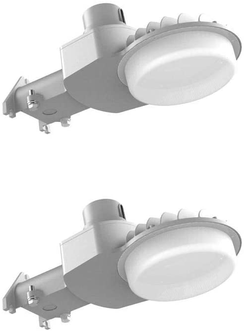 Commercial Electric 500-Watt Equivalent Integrated LED Bronze Dusk to Dawn Outdoor Area Light, 4000K (2-Pack)