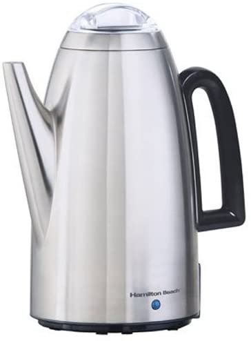 Hamilton Beach 12 Cup Electric Percolator Coffee Maker with Cool Touch Handle, Stainless Steel (40614R)