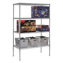 Load image into Gallery viewer, Sandusky WS482486-C Heavy Duty Steel Adjustable Wire Shelving, 800 lbs Capacity, 48" Width x 86" Height x 24" Depth, 4 Shelves, Chrome