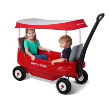 Load image into Gallery viewer, Radio Flyer Deluxe All-Terrain Pathfinder Wagon with Canopy All-terrain air tires for a smooth ride